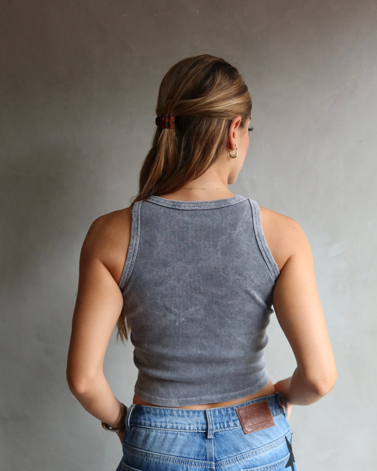 TANK TOP WASHED GRIS CLARO