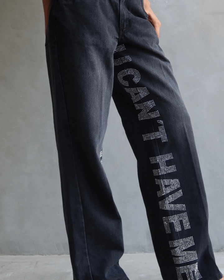 JEAN U CANT HAVE ME BRILLOS NEGRO