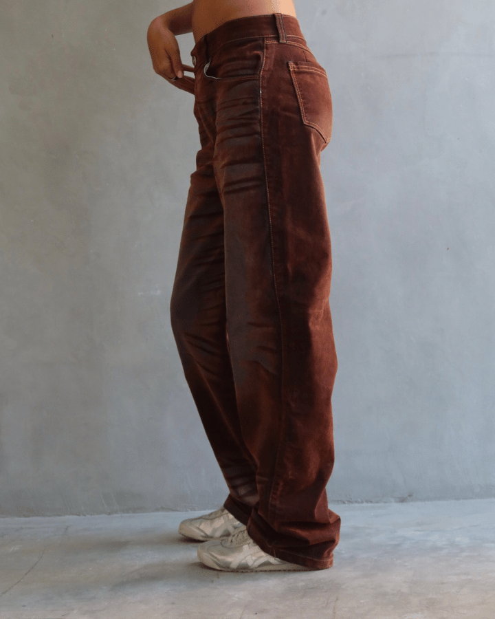JEAN STRAIGHT FIT ZEBRA STYLED CAFÉ