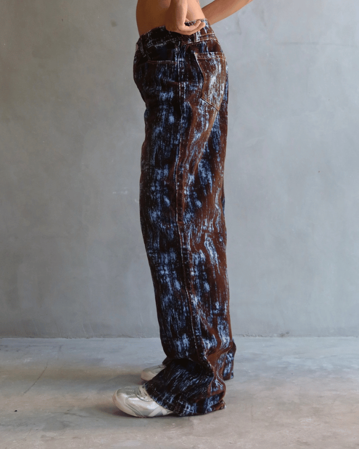 JEAN BAGGY FIT BLUE STATIC CAFÉ/AZUL