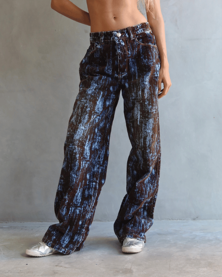 JEAN BAGGY FIT BLUE STATIC CAFÉ/AZUL