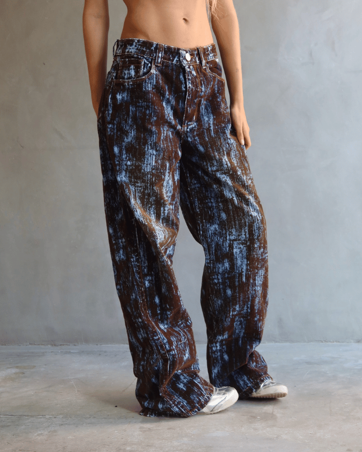 JEAN BAGGY FIT BLUE STATIC CAFÉ/AZUL