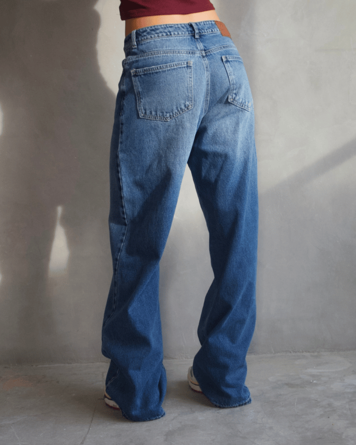 JEAN STRAIGHT WIDE AZUL OSCURO