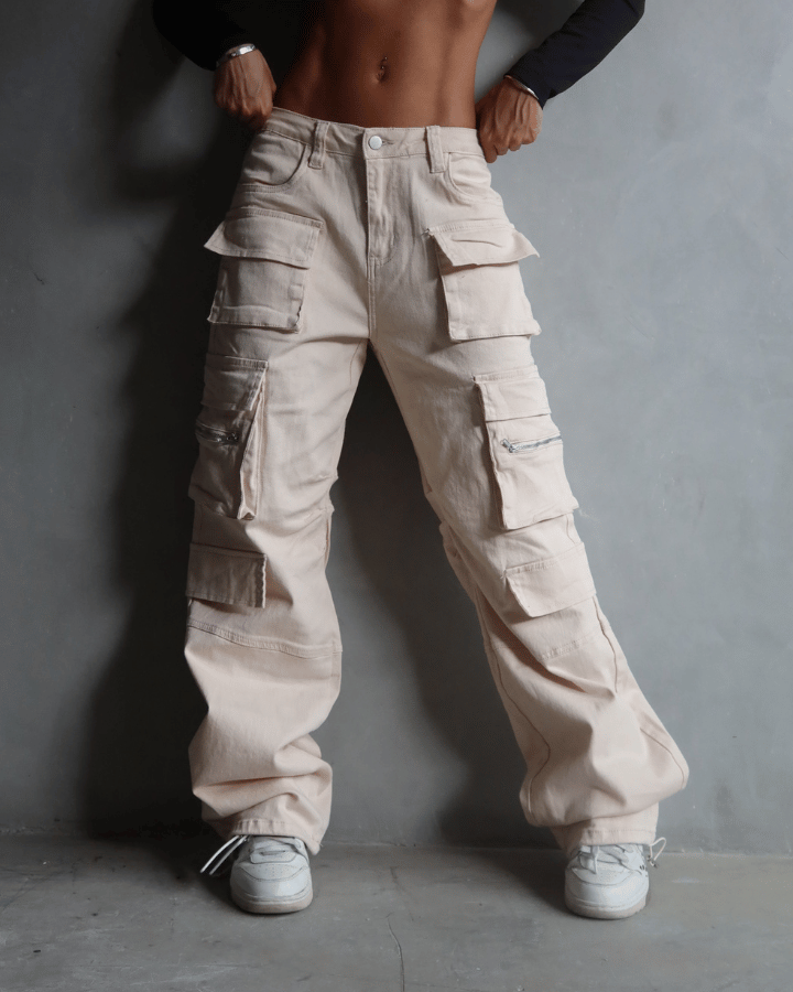 PANTALÓN MULTIPOCKET IVORY
