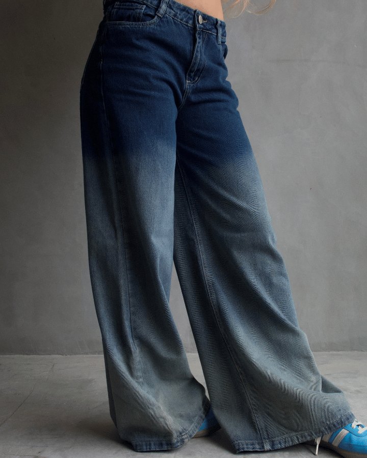 JEAN ANCHO WIDE LEG DEGRADADO AZUL