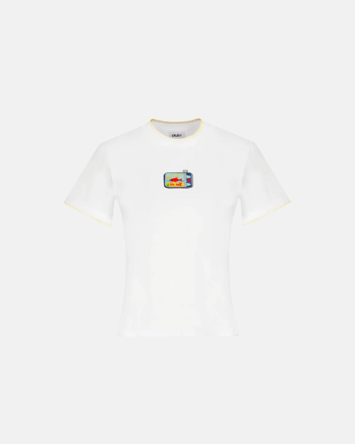 CELEIT CAMISETA SARDINE BLANCO/AMARILLO