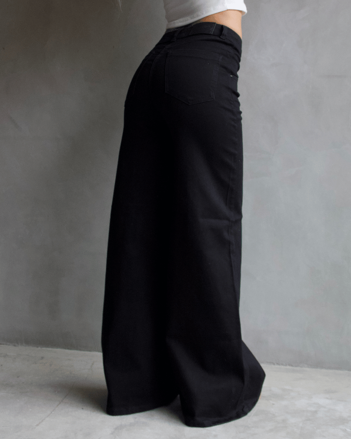 JEAN WIDE LEG ANCHO NEGRO