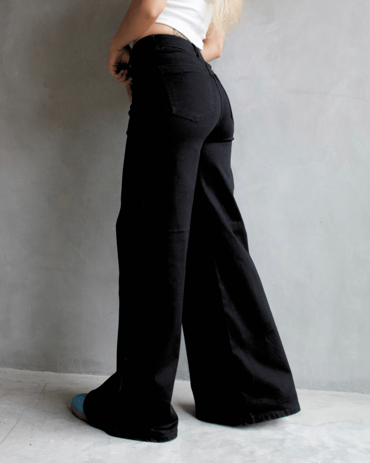 JEAN WIDE LEG ANCHO NEGRO