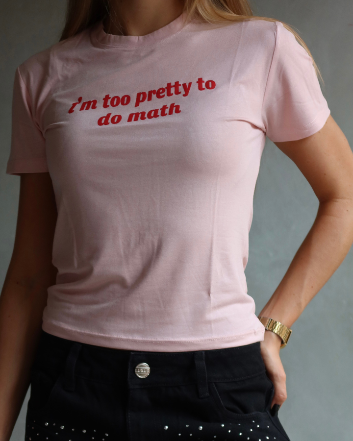 CAMISETA MANGA CORTA PRETTY MATH BABY TEE ROSA