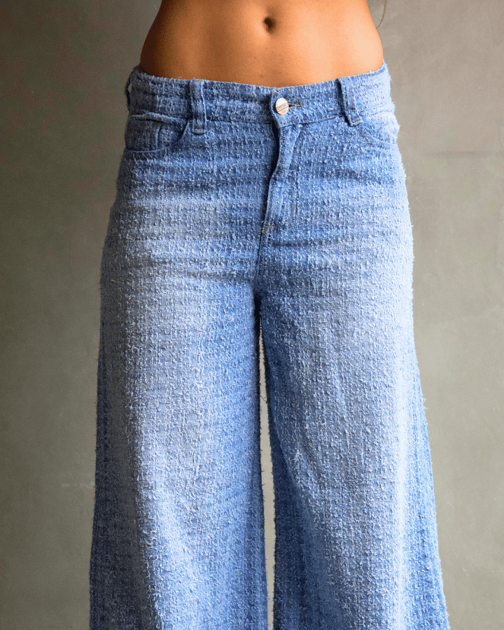 JEAN STRAIGHT ESTRELLAS PLATEADAS AZUL