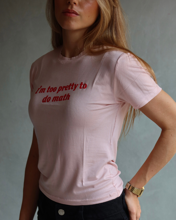 CAMISETA MANGA CORTA PRETTY MATH BABY TEE ROSA