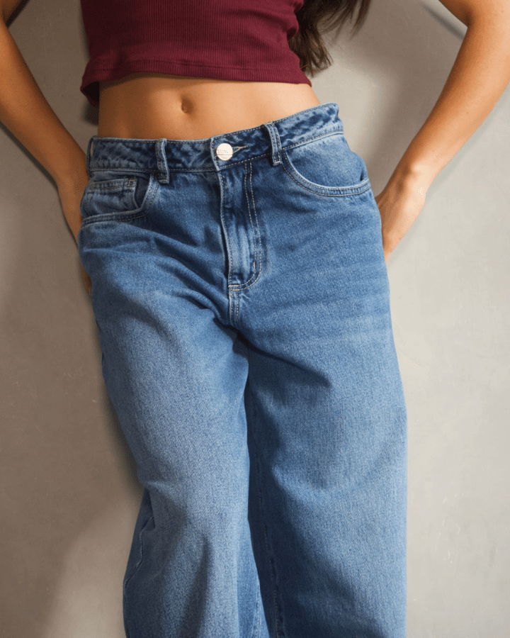 JEAN STRAIGHT WIDE AZUL OSCURO