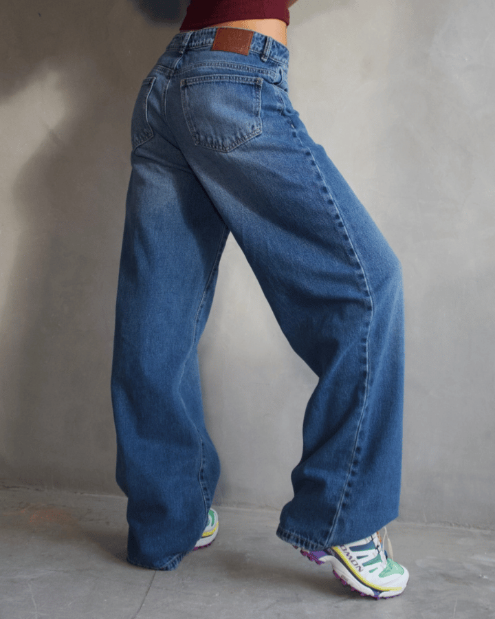 JEAN STRAIGHT WIDE AZUL OSCURO