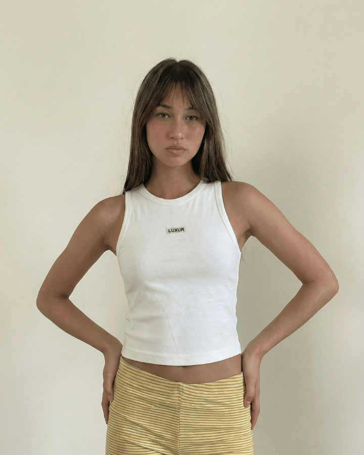 LUXUR LONG TANK TOP BLANCO