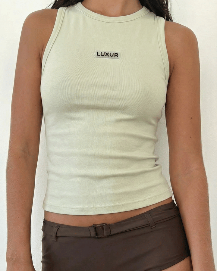 LUXUR LONG TANK TOP PISTACHIO NUDE