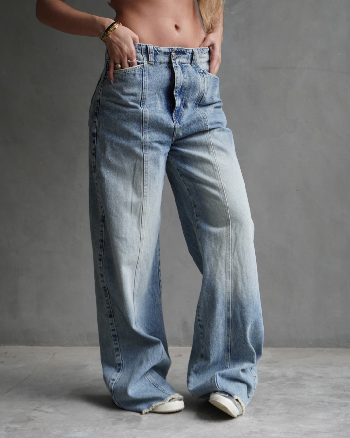 JEAN LINE STRAIGHT WIDE AZUL WASHED