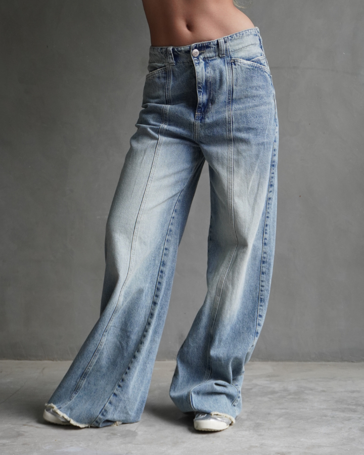 JEAN LINE STRAIGHT WIDE AZUL WASHED