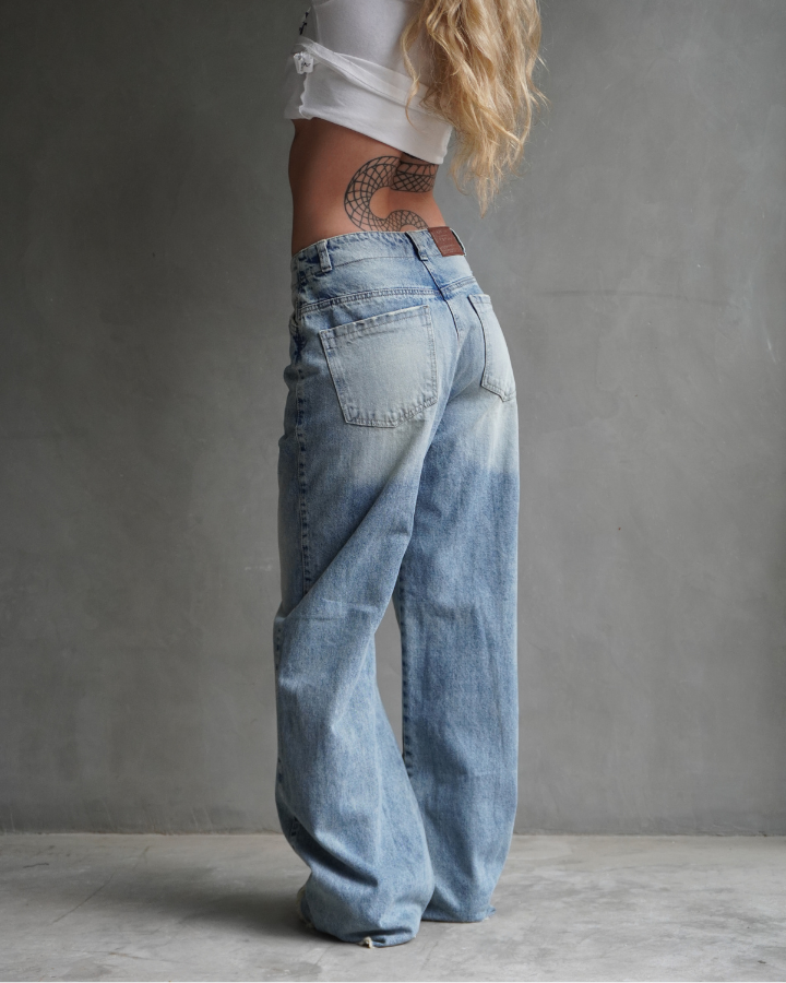JEAN LINE STRAIGHT WIDE AZUL WASHED