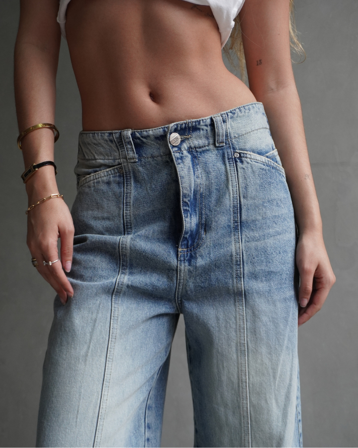 JEAN LINE STRAIGHT WIDE AZUL WASHED