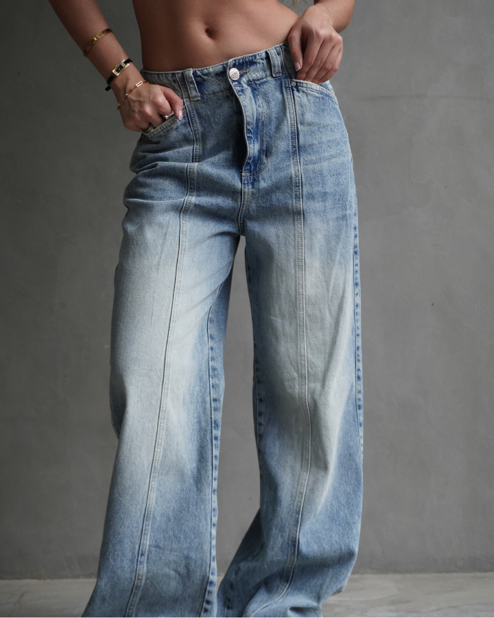 JEAN LINE STRAIGHT WIDE AZUL WASHED