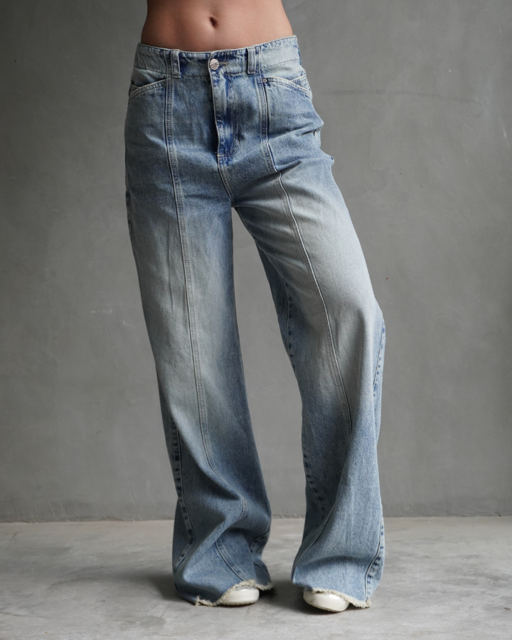 JEAN LINE STRAIGHT WIDE AZUL WASHED