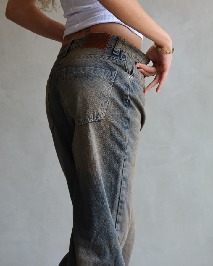 JEAN WIDE LEG FIT DIRTY AZUL