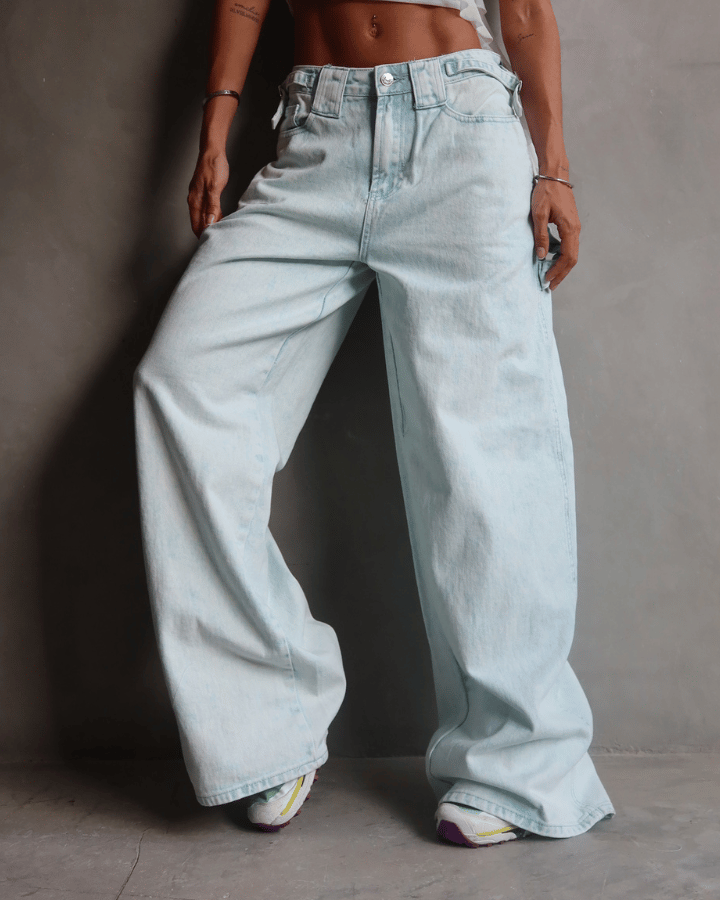 JEAN PREMIUM SOPHIA DIRTY WASH ICE AZUL