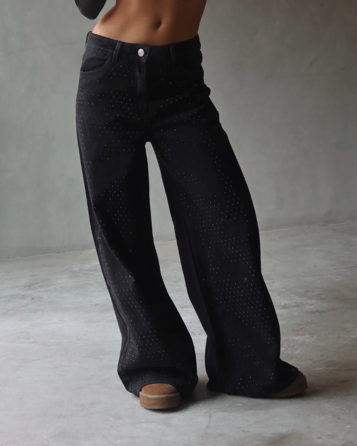 Dónde comprar jeans mujer en Medellín negro brillos LUXUR Jeans