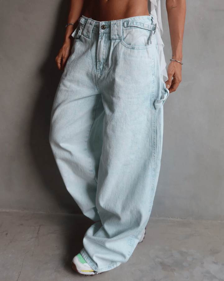 JEAN PREMIUM SOPHIA DIRTY WASH ICE AZUL