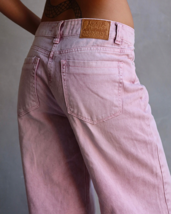 JEAN ANCHO WIDE LEG FIT FULLY BLUSH ROSADO