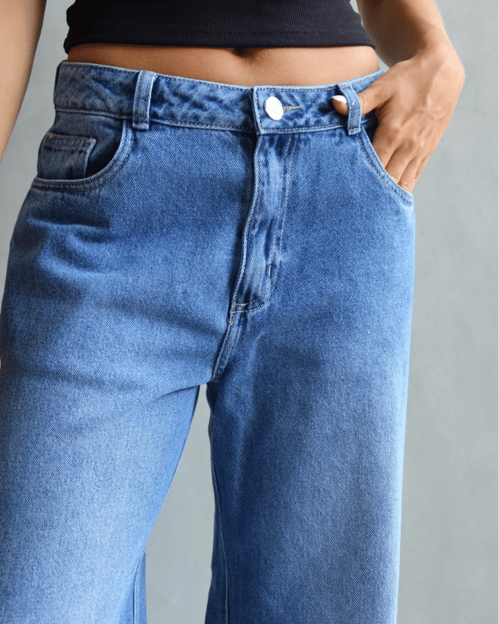 JEAN RECTO PINK STARS RELAXED FIT RETRO AZUL