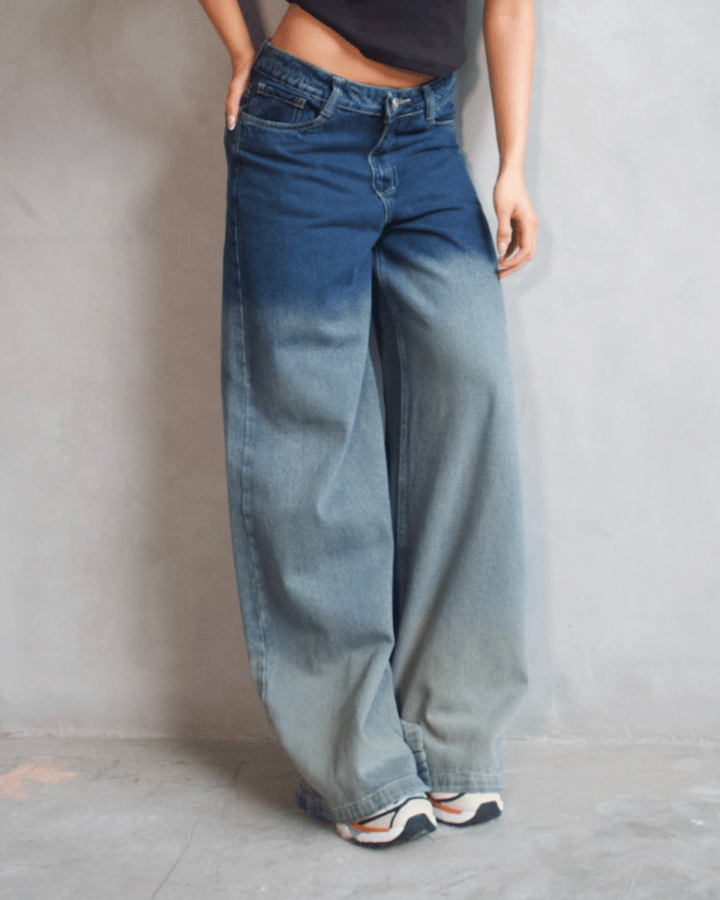 JEAN ANCHO WIDE LEG DEGRADADO AZUL