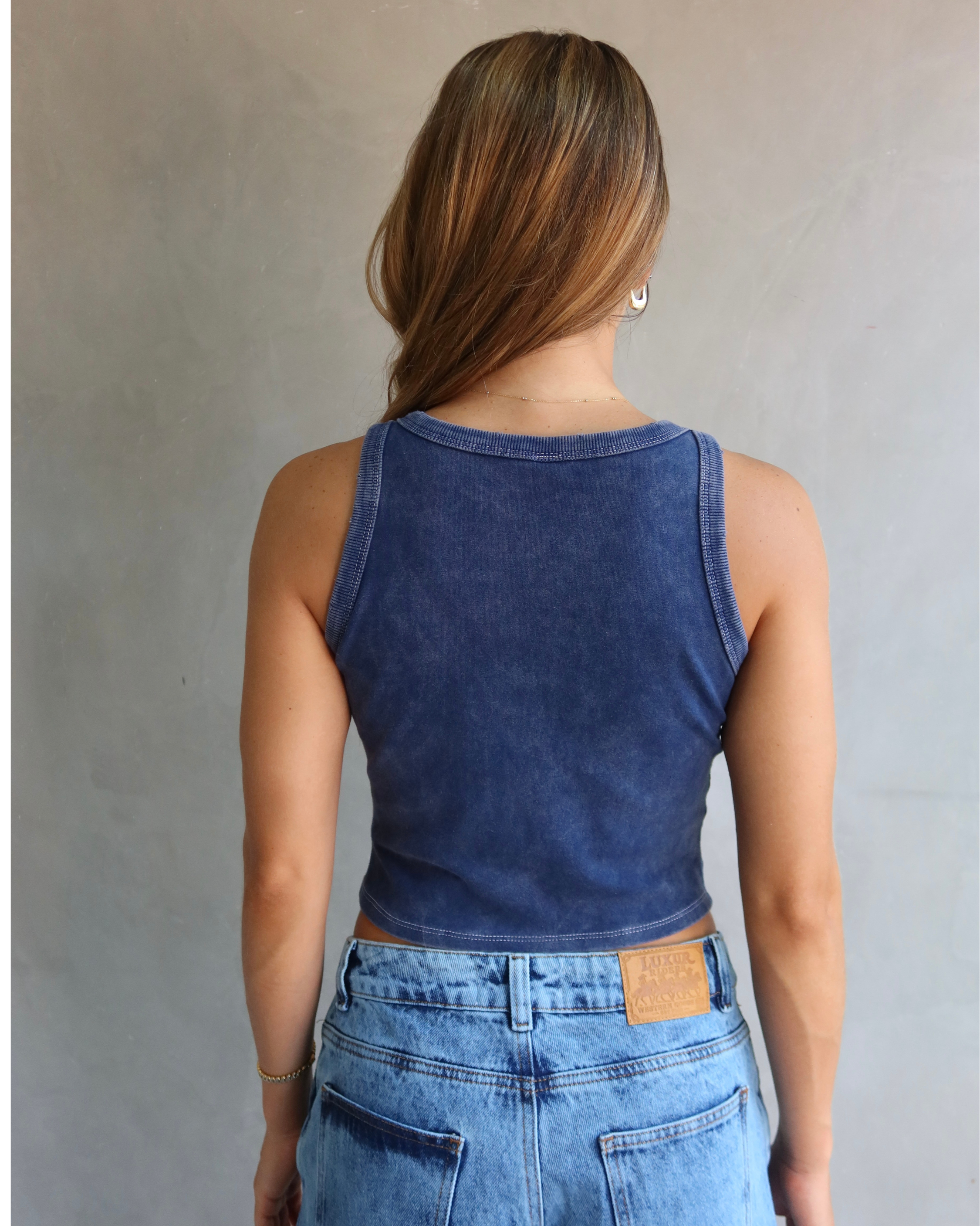 TANK TOP HOT & SMART AZUL WASHED