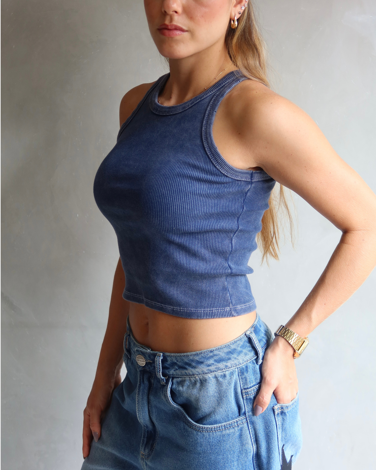 TANK TOP WASHED AZUL