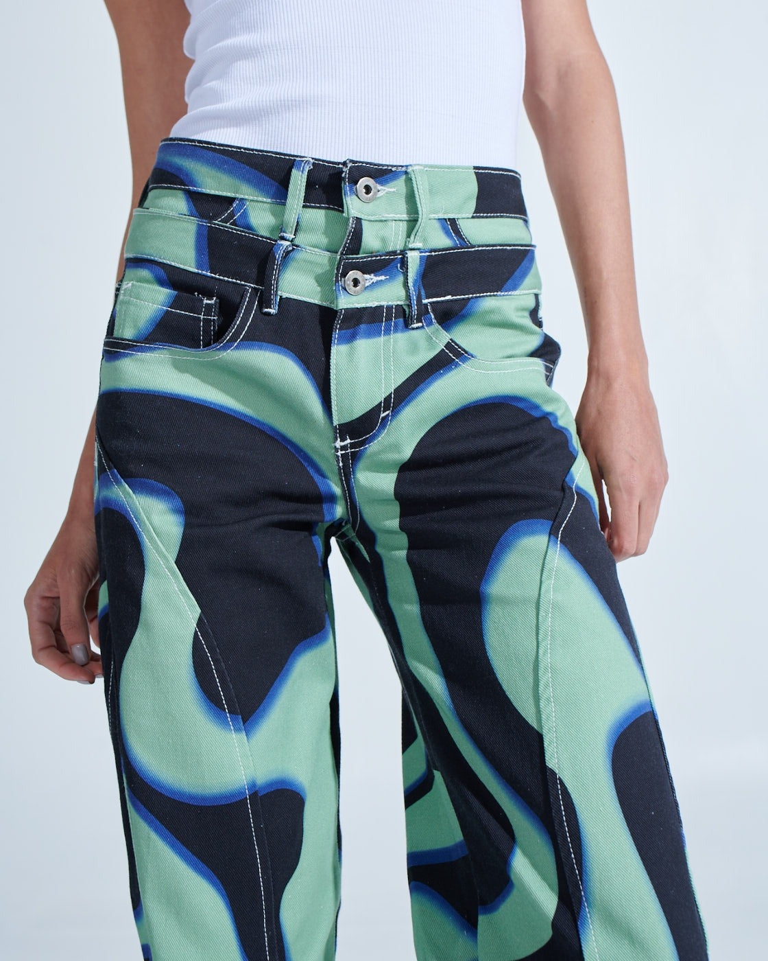 DREME JEAN KINETIC PRINT VERDE