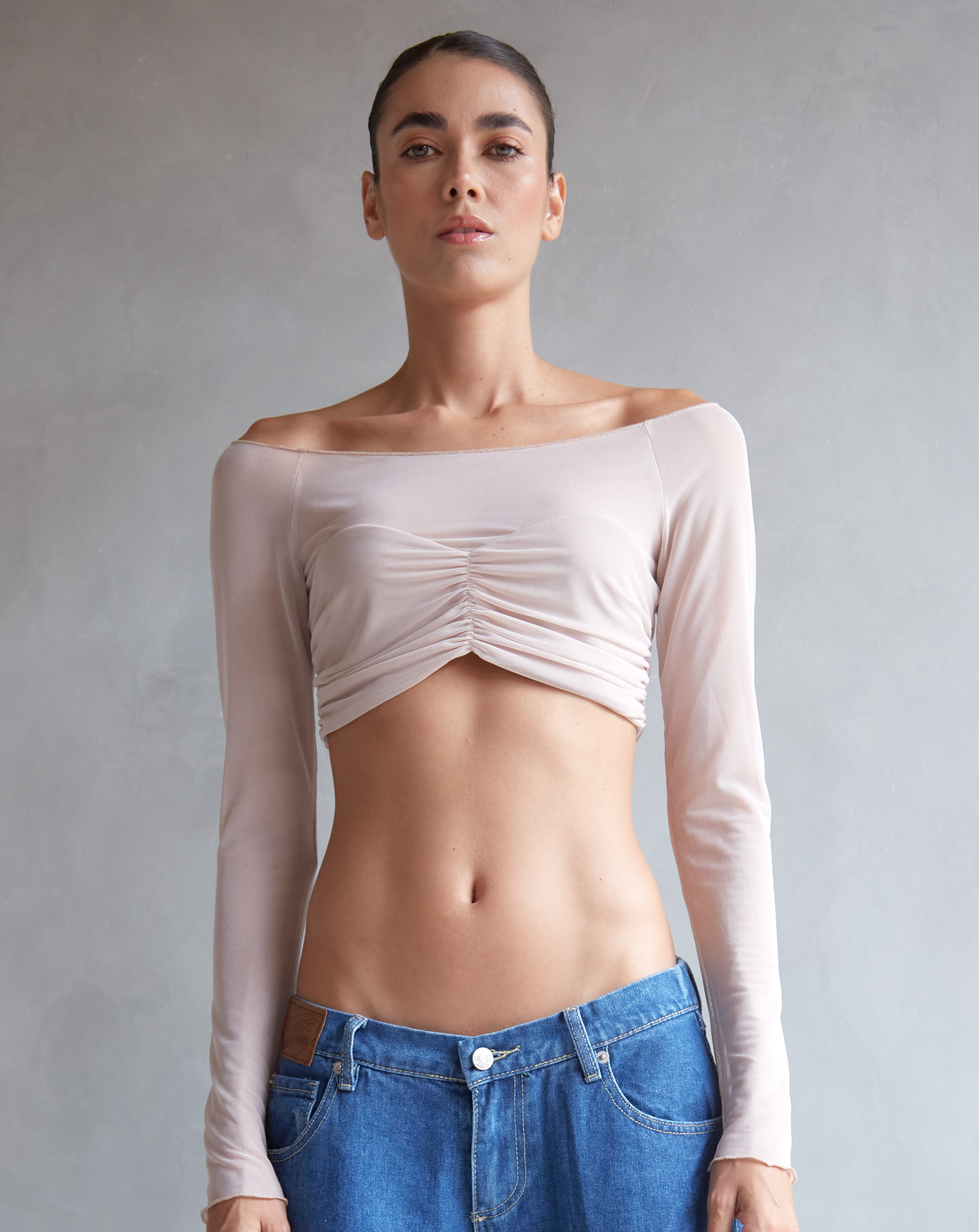 TOP CORTO  MESH BROOKLYN NUDE