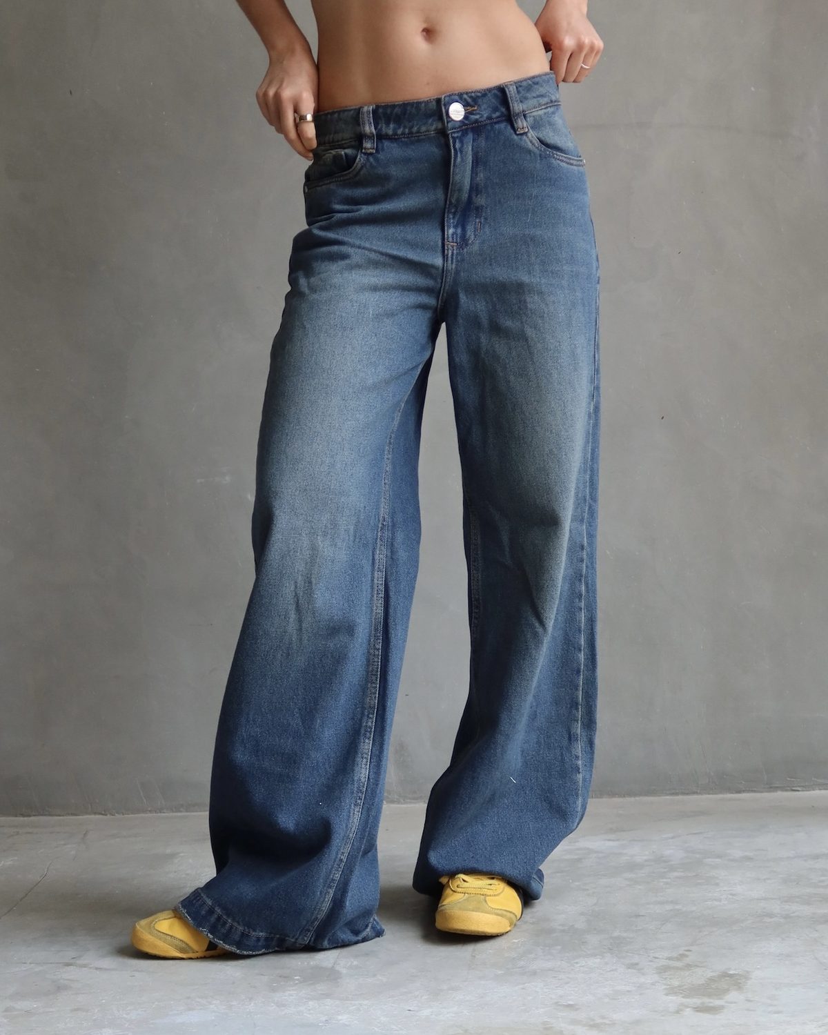 JEAN WIDE LEG FIT AZUL DIRTY WASHED